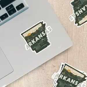 Retro Vinyl State Sticker - Arkansas
