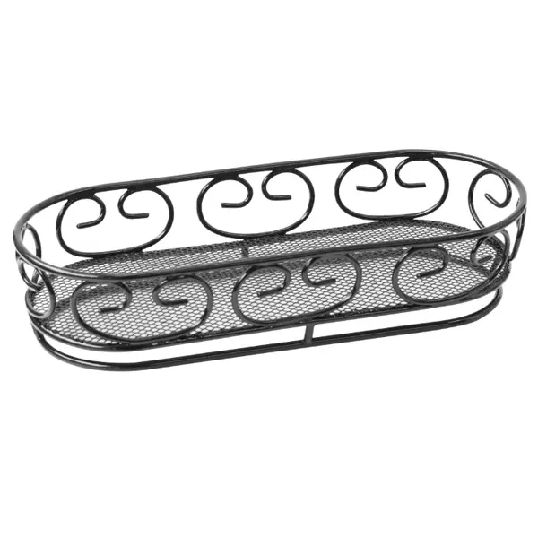 Packnwood 294BASKO23 Black Steel Bread Basket, Kitchenware Organizer for Kitchen, Bakeware Storage Solution