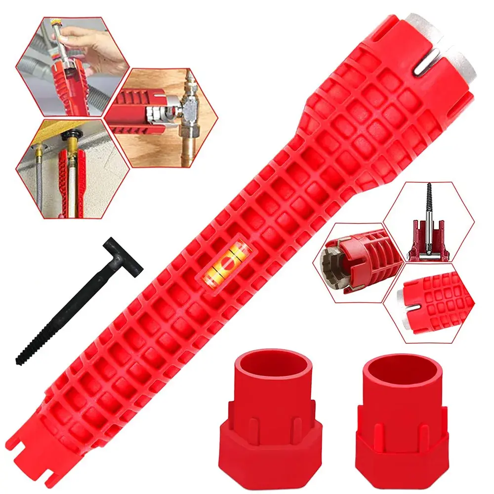 14 in 1 Faucet and Sink Wrench - Plumbing Wrench Installer, Multifunctional Faucet Removal Tool for Pipes Wrench under Bathrooms, Toilets, Kitchens, Sinks
