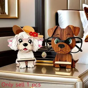 Cute Dog Eyeglasses Frame, Cute Animal Design, No Assembly Required, Durable Wooden Design, Home or Office Decor, Perfect Birthday Gift for Pet Lovers