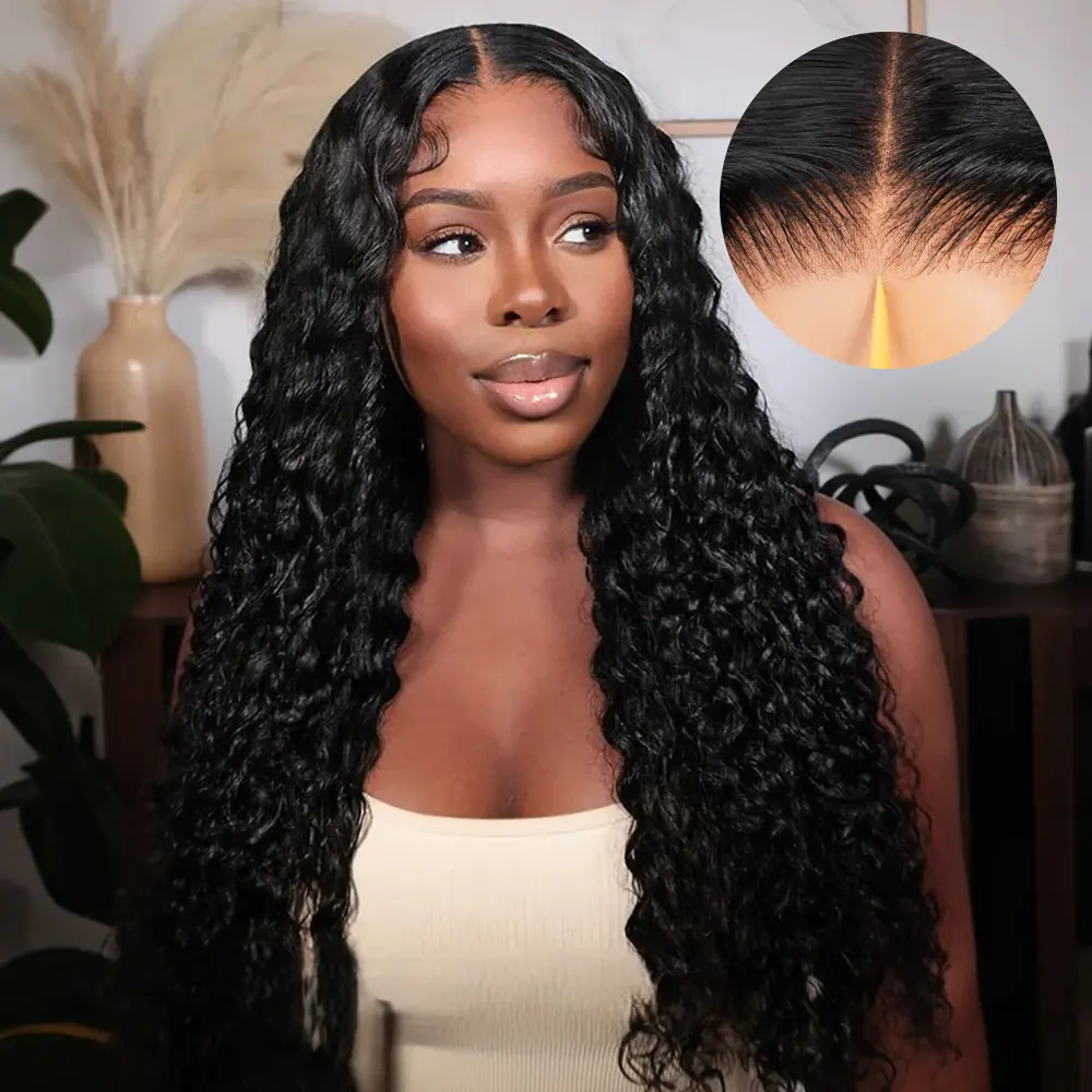 [DWC] Megalook Deep Wave With Finger Coil Ends Put On Go 13x6 Glueless Lace Frontal Wig With Drawstring Band Invisible Hairline for Beginner Friendly Vacation Hair Wigs #Summervibes