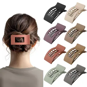 8 Pack French Flat Hair Clips for Women – Large Matte No-Slip Claw clips for Thick & Thin Hair, Strong Hold Styling Barrettes Accessories (Neutral) simple beauty organizer