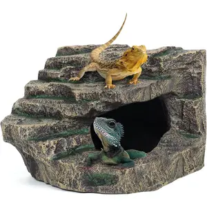 Beared Dragon Tank Accessories for Adults, Snake , Reptile Tank Accessories,   Large Reptile , Professional Turtle Basking Platform (E-Large)