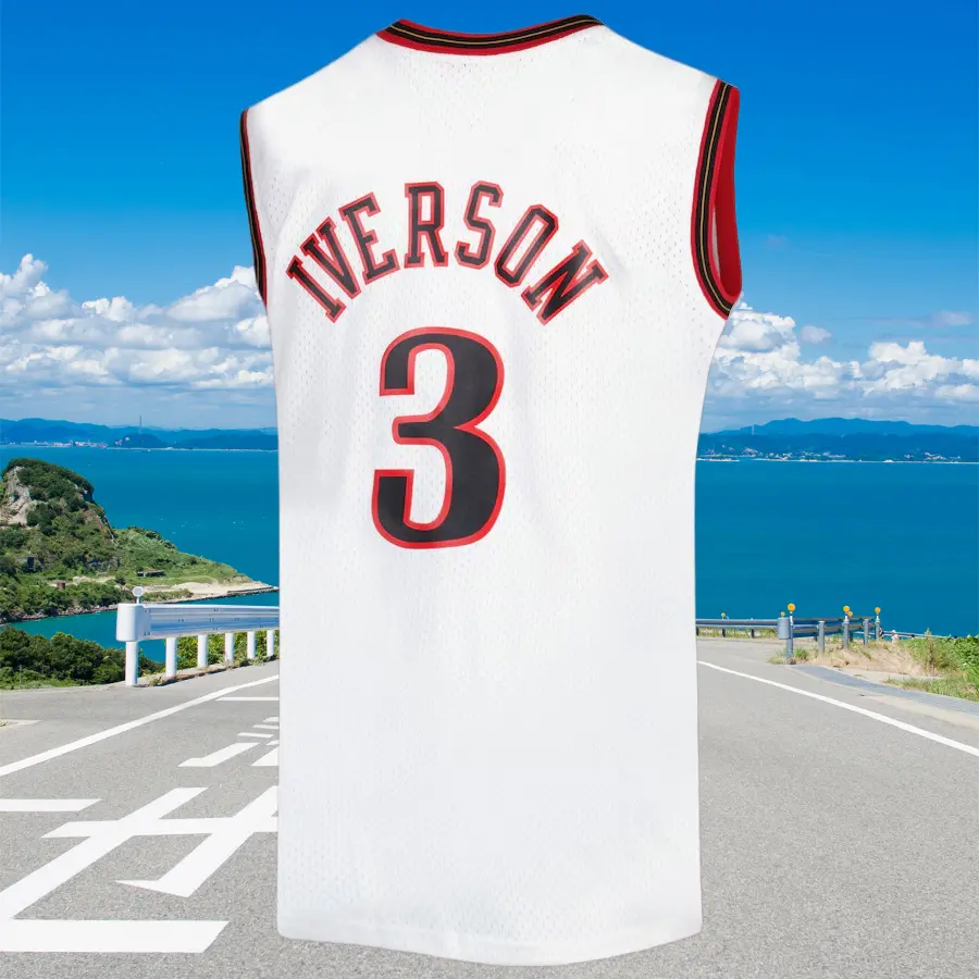 Allen Iverson Classic-Design stitched Basketball Jerseys Retro Men's Sleeveless White shirt