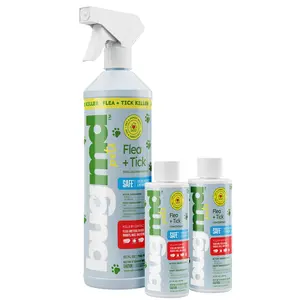 BugMD Flea and Tick Concentrate (3.7 oz, 2-Pack) – Natural Essential Oil Spray for Fleas, Ticks, and Mites in Pets, Safe for Dogs