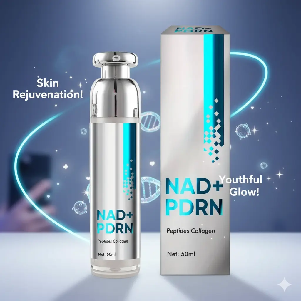 Advanced Age-Defying Essence with NAD+ PDRN Peptides & Collagen 50ml AntiAging Serum for Firmness Smoothness Radiance