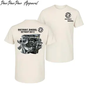 Detroit Diesel DD13 Engine T-Shirt, Vintage Truck Mechanic Graphic Tee, Diesel Engine Streetwear Gift for Men USA Cotton Menswear