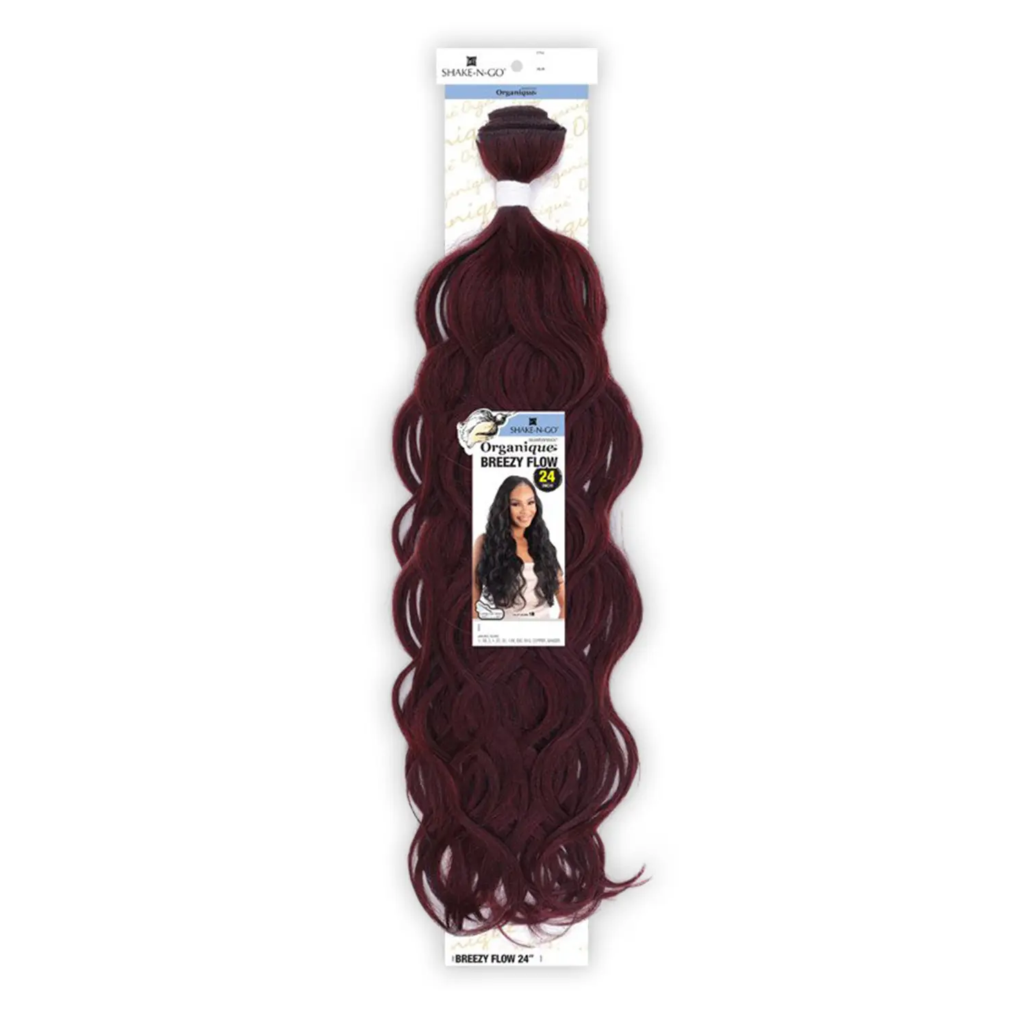 Shake-N-Go Organique Mastermix Breezy Flow Synthetic Wavy Hair Weave Extensions - 24", Grade-A Fiber, Loose Wave Hair Bundles, Effortless Bouncy Volume, Soft Luscious Texture, Beautiful Look, Beautiful Hair