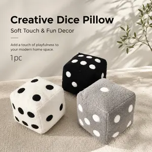 Dice-shaped throw pillows, creative decorative cushions (1 piece), soft and comfortable home pillows, suitable for living rooms, bedrooms, sofas, beds, English home decor, bedroom decorative accessories.
