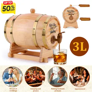 3L Hand Engraved Oak Whiskey Barrel Climate Controlled Aging Stand Bourbon Wine Storage Home Bar Decor Kentucky Crafted Bourbon County Legacy Spirit Enthusiast Gift​ NEW