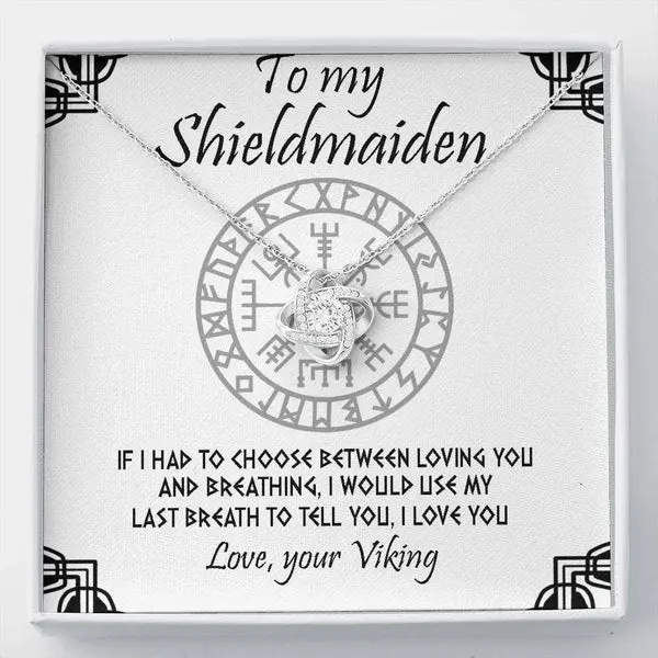 Shieldmaiden Necklace, Viking Jewelry For Women, Last Minutes Gifts For Her, Wife, Future-Wife, Soulmate, Girlfriends, Fiance From Him Husband, Boyfriends On Mother's Day, Birthday, Anniversary