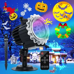 Christmas Projector Lights Outdoor, 8 Images Mode Christmas Lights Projector with 96 Cartoons,  Holiday Projector with Remote Control and Timer for Christmas Decorations