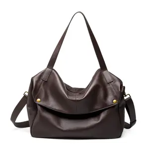 Premium Genuine Leather- Authentic Texture & Feel Stylish Minimalist Leather Shoulder Bag Perfect for Everyday & Travel!