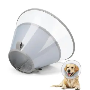 Supet Dog Cone Collar with Soft Pad, Transparent Elizabeth Recovery Collar