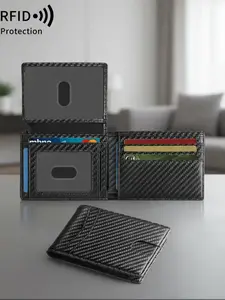 Father's Day Gifts, Men's Business Minimalist Carbon Fiber Card Holder, RFID Blocking Card Holder, Slim Front Pocket Wallet, Portable Wallet for Men