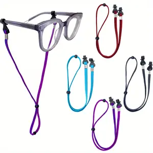 4 pcs adjustable elastic eyeglass straps, buckle - men's and women's sports fashion eyeglass frames, multiple colors