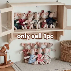Cute Nordic Style Mini Dolls, Educational Mouse Toy, Enlightenment Mouse Plushie, Hand Puppet Playhouse Doll, Christmas Halloween Gift