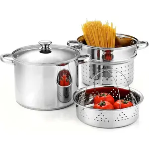 Stainless Steel  Pasta Cooker Steamer Multi-Pot