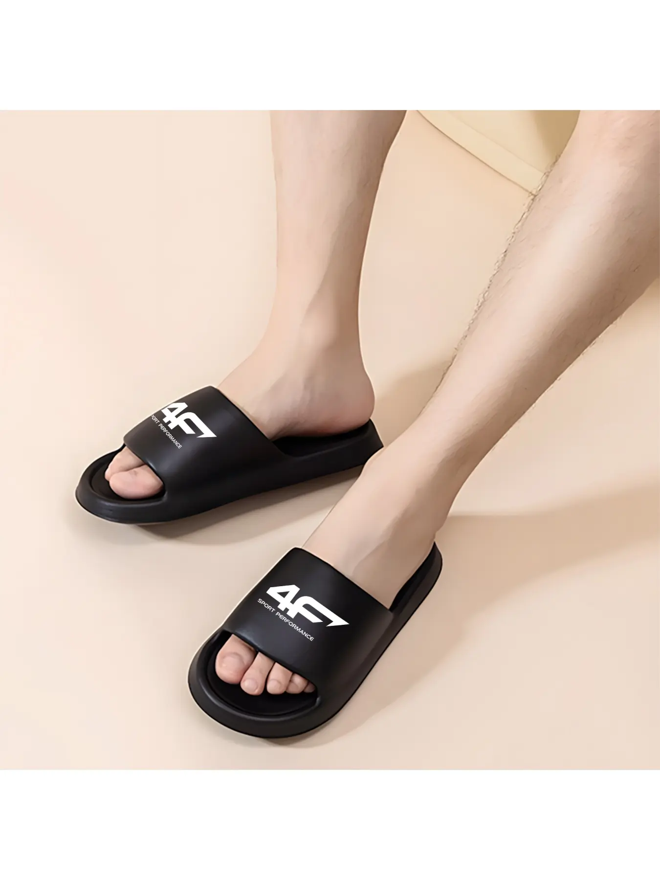 4F Sport Performance Men's/Women's Lightweight Quick-Dry Athletic Slippers with Non-Slip Sole for Gym Training Running Beach Pool Shower Indoor Outdoor Use Breathable EVA Footwear