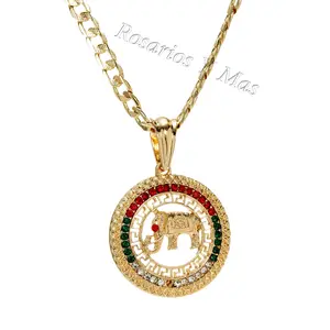 24K Gold Filled Elephant Pendant with 24" Necklace - Elefante con Cadena de Oro Laminado 24"