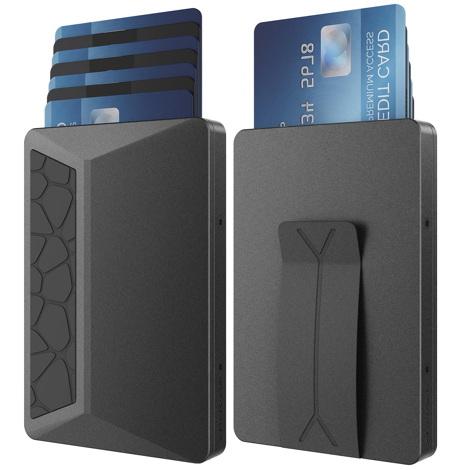 XPOVOS Hero Series (2.0 Upgraded) Metal Wallet for Men - Slim Mens Wallet with Money Clip, Slide-to-Pop Minimalist RFID Blocking Credit Card Holder for Men with Gift Box