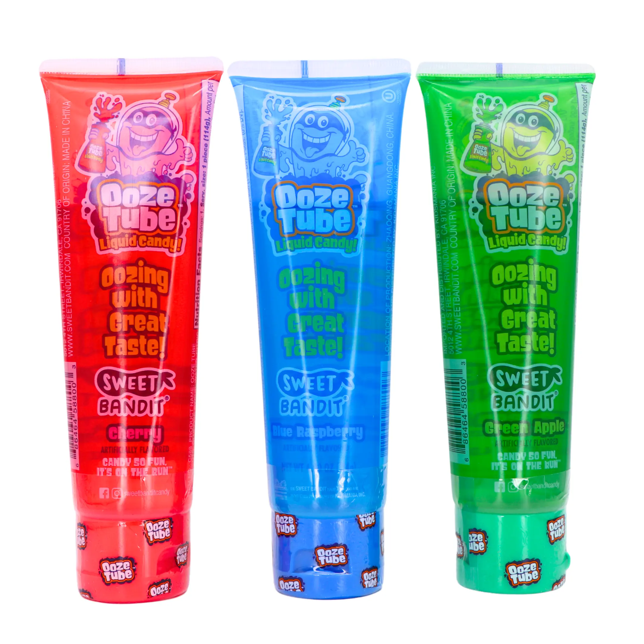 Ooze Tube Liquid Candy | Cherry, Blue Raspberry or Green Apple | Retro 90s Squeeze Candy (1 Ooze Tube)
