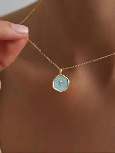 Women's Dainty 14k Cross Design Pendant Necklace, Elegant Daily Wear Accessory, Perfect Gift for Her
