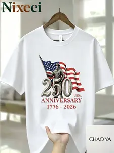 Men'S And Women'S Patriotic T-Shirts for The 250Th Anniversary of America'S Independence Day Commemorative T-Shirts - Inheritance of Freedom of Faith 1776-2026 Retro Design Ideal Gifts for Men And Women for July 31St
