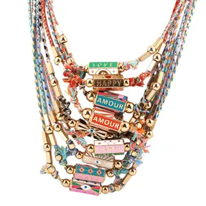 Maximalist Stacking Necklace for Party Girls, Handmade Woven Rope with Hexagon Rotating Cylinder Pendant, Aesthetic Y2K Layering Jewelry, Bold Statement Piece for Daily Shine summervibes,