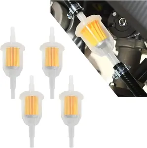4 count Gas Inline  Filters with , Inline Gas  Filter for  Lawn Mower Small Engine, 1/4" and 5/16"  Filter Fit Snowmobiles, ,  Accessories (4PCS)