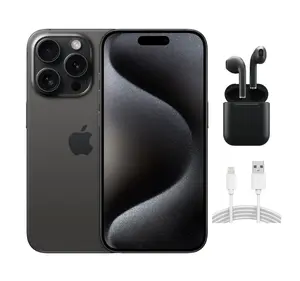 Refurbished Apple iPhone 15 Pro A2848 (Unlocked) Acceptable Condition with Wireless Earbuds & 1 Year Warranty