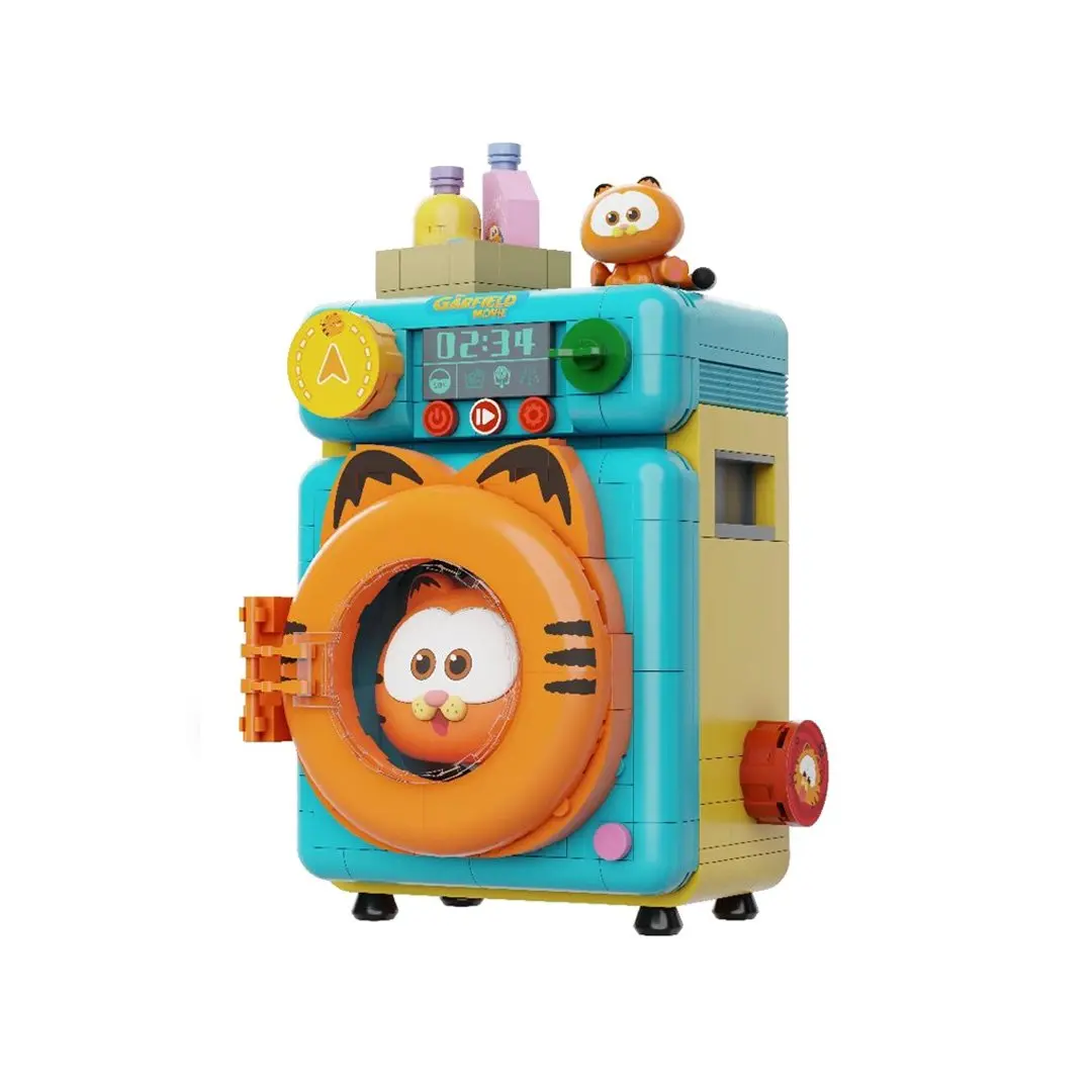 Pantasy Garfield Whimsical Fantastic Machines Series Washing Machine Brick Set, Ages 6+, Plastic Building Blocks Toy for Hobbies & Novelty Play, Plastic Blocks