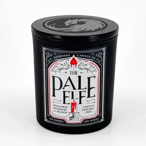 The Pale Elf - 8oz BG3 Candle - Rosemary, Bergamot, Brandy - Natural Coconut Wax - 35 h Burn Time - Premium Foil Label - Gaming Aroma Dark Decor