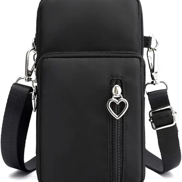 [New Deal] Women's Small Crossbody Bag - Nylon Messenger Bag with Crossbody Strap, Zip Wallet, Lightweight Arm Design and Flap Closure