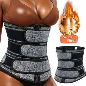 One Plus-Size Elastic Waist Belt with Zipper Double Layer Bandage Style Adjustable High Waistband Invisible Under Clothing Comfortable Stretch Fabric Daily Wear Outfit Accessory Khaki Black Color Women's Fashion Garment - Womenswear, Casual