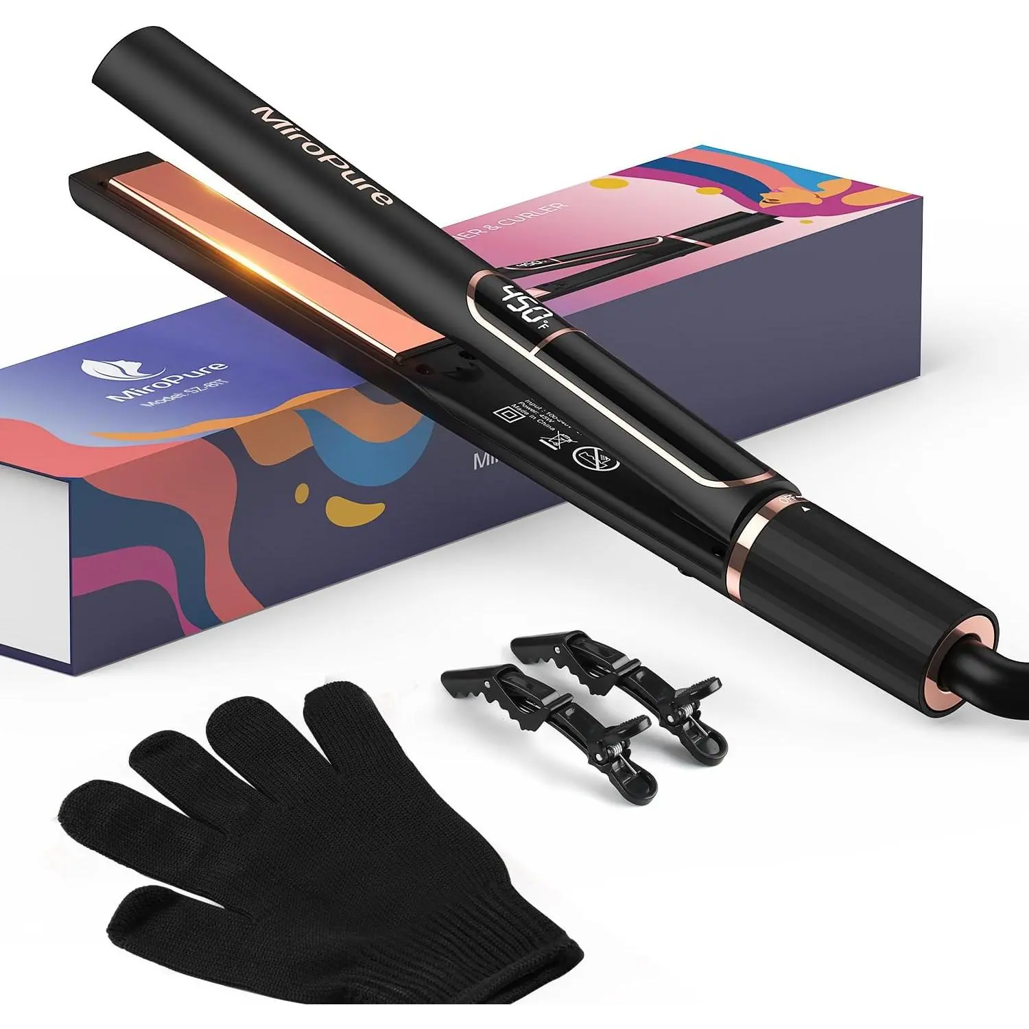 Automatic Hair Straightener and Styler, Titanium Portable Tool with Quick-Heat and Auto-Shutoff for Women's Daily Styling