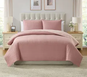 VCNY Home Embroidered 3-pc Pick Stitch Quilt Set, King