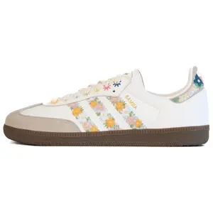 Adidas Originals x Juice Samba OG Flower Low-Top Skate Shoes for Men and Women - White, Durable, Summer Floral Design Trending Shoes, House White Official Shoes to Get / Maison Mihara