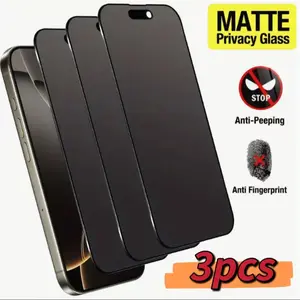 Privacy Matte Tempered Glass Screen Protector for iPhone 17/promax11-16, Full Coverage Anti-Spy, 9h Hardness Edge Protection, Easy Install