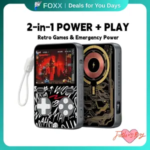 【V99】Miro Multifunctional Retro Gaming Power Bank 5000mAh – Compact Design for Mobile Devices, Smartphone Charging & Classic Handheld Games – Travel, Outdoor Fun, Nostalgic Gaming, Ideal Gift for Gamers, Teens & Retro Fans
