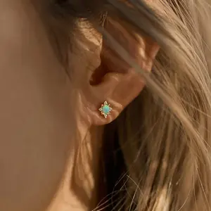 modmints Opal Artificial Zirconia Stud Earrings - Minimalist Jewelry Accessories, Versatile Stud Earring Jewelry, Minimalist Earrings,summerwins