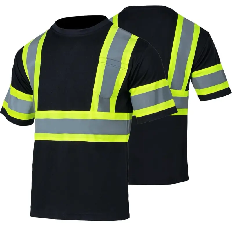 Men's St903 High Visibility Safety Gear - 1pc Reflective Breathable Short-Sleeve Vest, Reflective Work Gloves for Construction Workwear