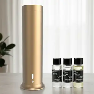 Upgraded Strong Fragrance Diffuser Kit, Cold-Air Diffusion, Waterless, Remote Control, 1000 Sqft, LED Mood Lights, 3×20ml Luxury Hotel Oils