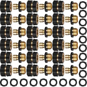 18 Set 3/4 Inch Garden Hose Quick Connector Garden Water Hose Quick Connector Fittings Female Male of No Leak Quick Release Hose Connector