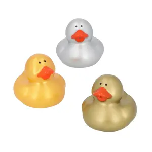 2" Metallic Gold, Silver & Bronze Rubber Duck Toys - 12 Pc.