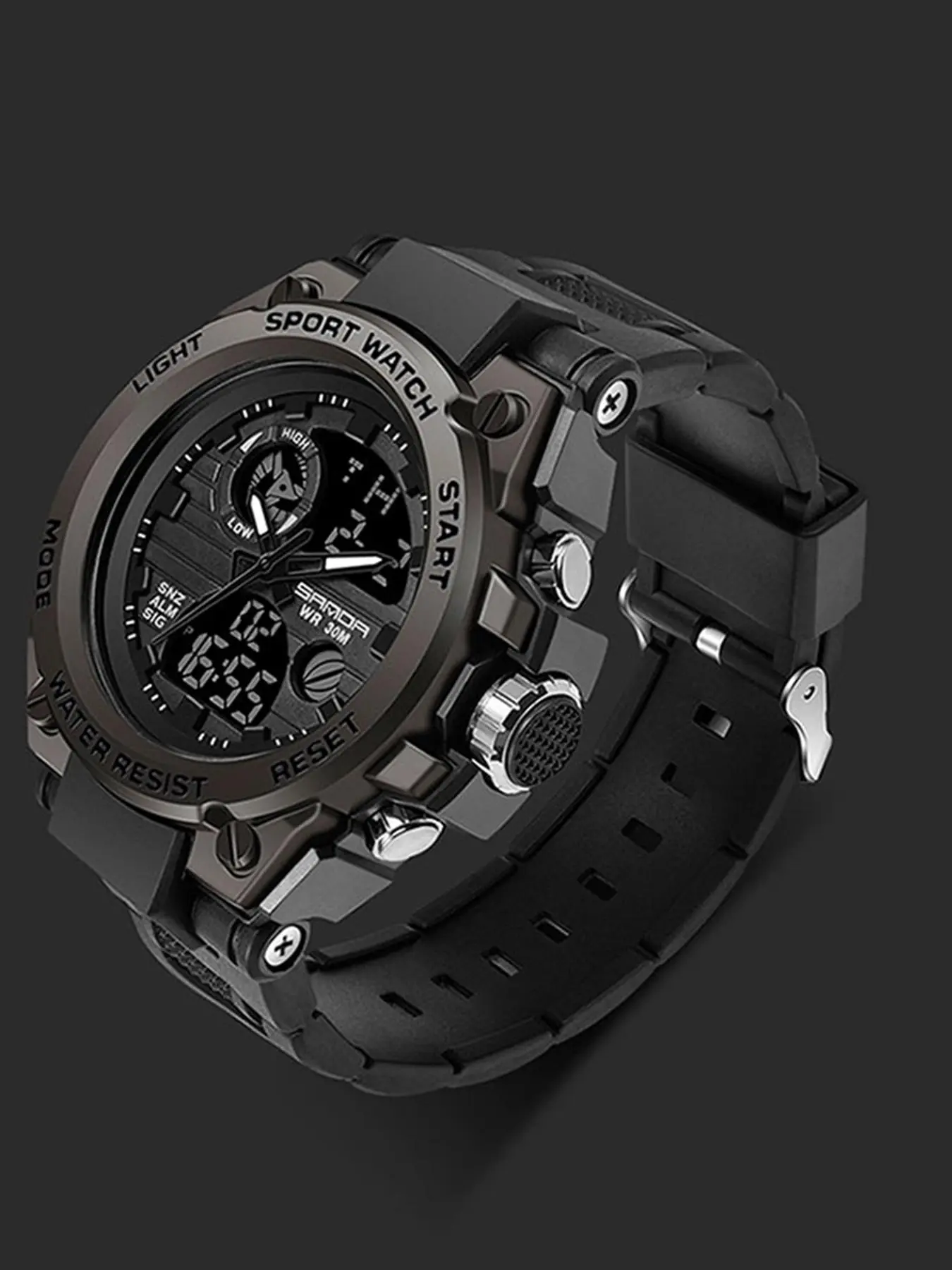 Men's Sportive Digital Watch, Fashionable Digital Watch with Luminous Dial & Alarm & Date Display Function, Waterproof Watch for Men with Box, Sporty Waterproof Watch, Quartz Watch