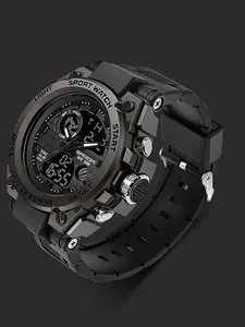 Men's Sportive Digital Watch, Fashionable Digital Watch with Luminous Dial & Alarm & Date Display Function, Waterproof Watch for Men with Box, Sporty Waterproof Watch