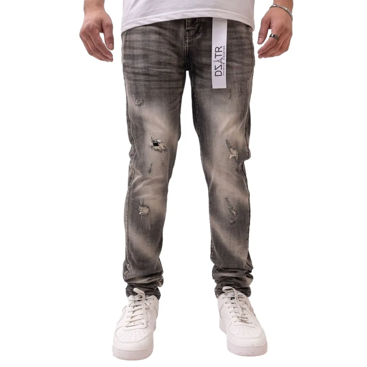 DZATR | CLASSIC ULTRA SKINNY STRETCH DENIM - BLACK SMOKE