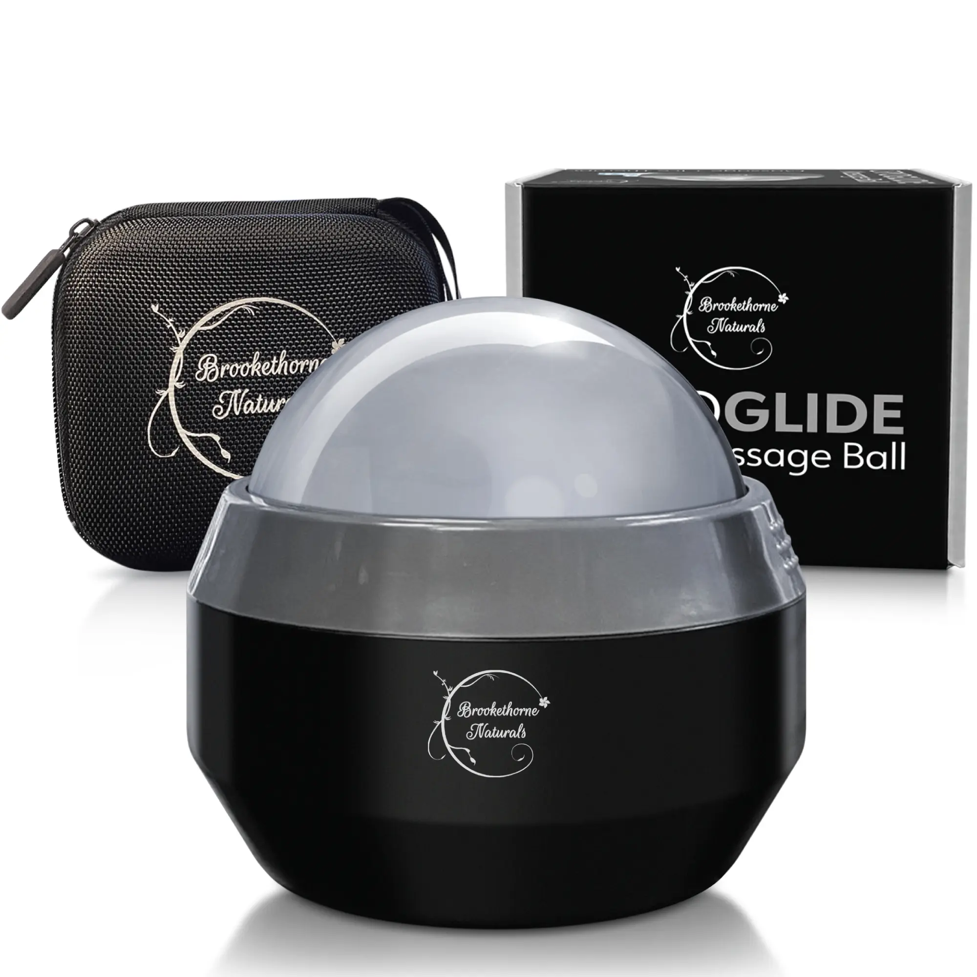Brookethorne Naturals Cryoglide Ice Roller Ball - Cool Gel Therapy for Soothing Deep Tissue Muscle Relief, Manual Body Care Tool for Trigger Points