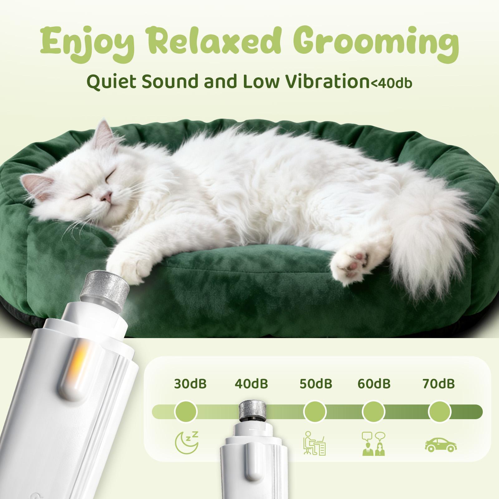 【BUY 1 GET 1 FREE TOY】Zooniqo 2-in-1 Dog Nail Trimmers & Dog Nail Grinder with 2 LED Lights, Ultra-Quiet, USB Rechargeable, and Splash Guard for Dogs & Cats (White)